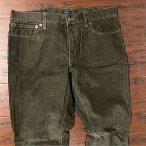 J. Crew Green Corduroy Pants Straight-Leg Timeless